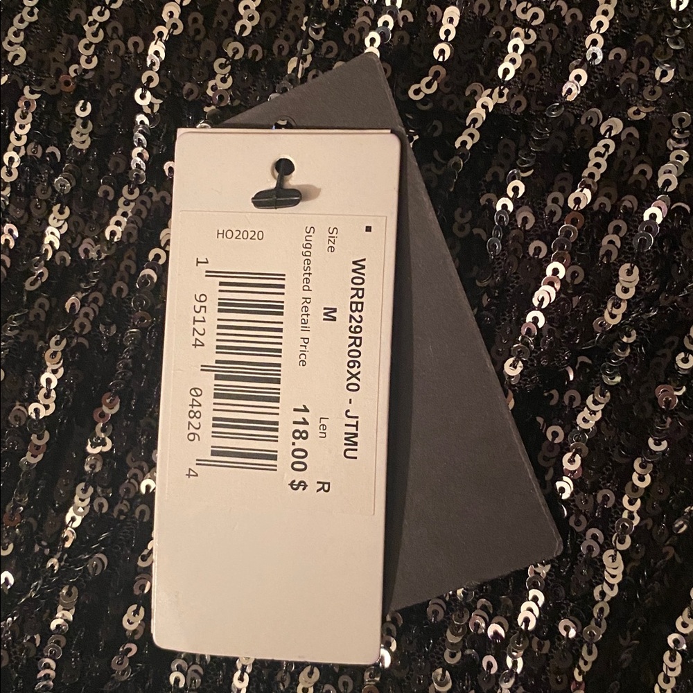 Guess brand NWT sequined pants. Black with silver medium - Picture 6 of 12